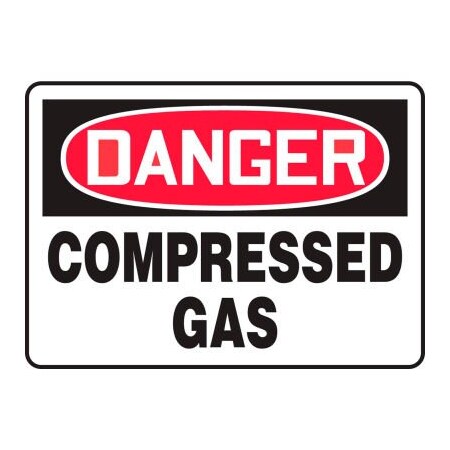 Accuform Danger Sign, Compressed Gas, 14inW x 10inH, Plastic MCPG104VP